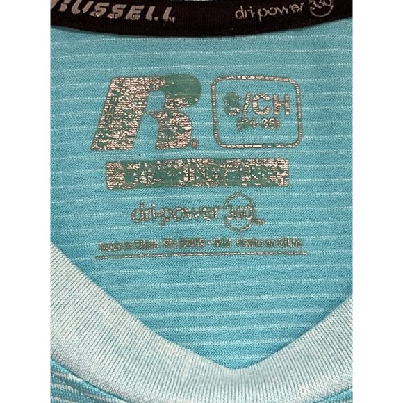 Russell Athletic Mens Small Dripower 360 T-Shirt Turquoise 83g - Picture 2 of 3